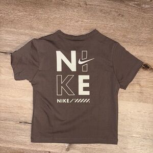 Nike Brown Short Sleeve Tee Baby Tee with Logo